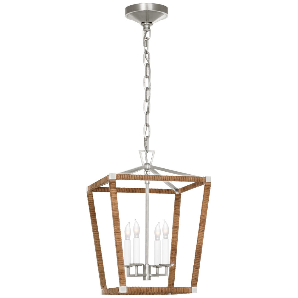Visual Comfort Signature Canada - LED Lantern - Darlana Wrapped - Polished Nickel and Natural Rattan- Union Lighting Luminaires Decor