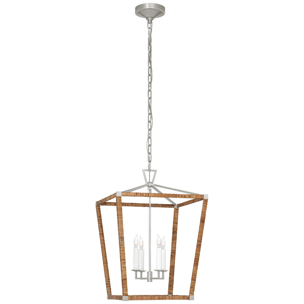 Visual Comfort Signature Canada - LED Lantern - Darlana Wrapped - Polished Nickel and Natural Rattan- Union Lighting Luminaires Decor