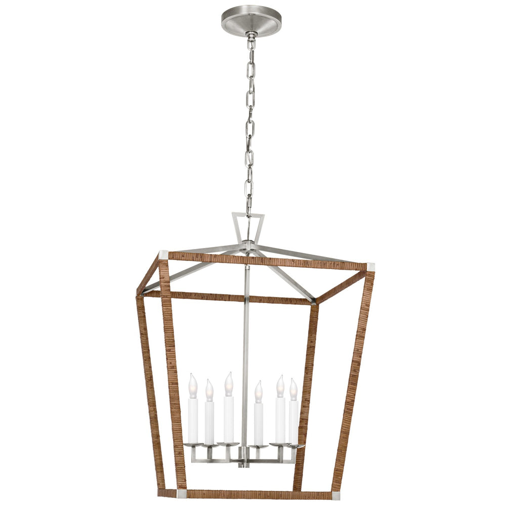 Visual Comfort Signature Canada - LED Lantern - Darlana Wrapped - Polished Nickel and Natural Rattan- Union Lighting Luminaires Decor