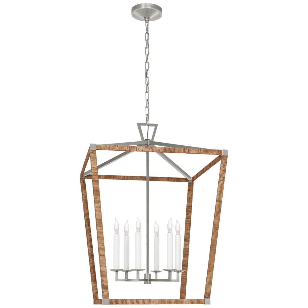Visual Comfort Signature Canada - LED Lantern - Darlana Wrapped - Polished Nickel and Natural Rattan- Union Lighting Luminaires Decor