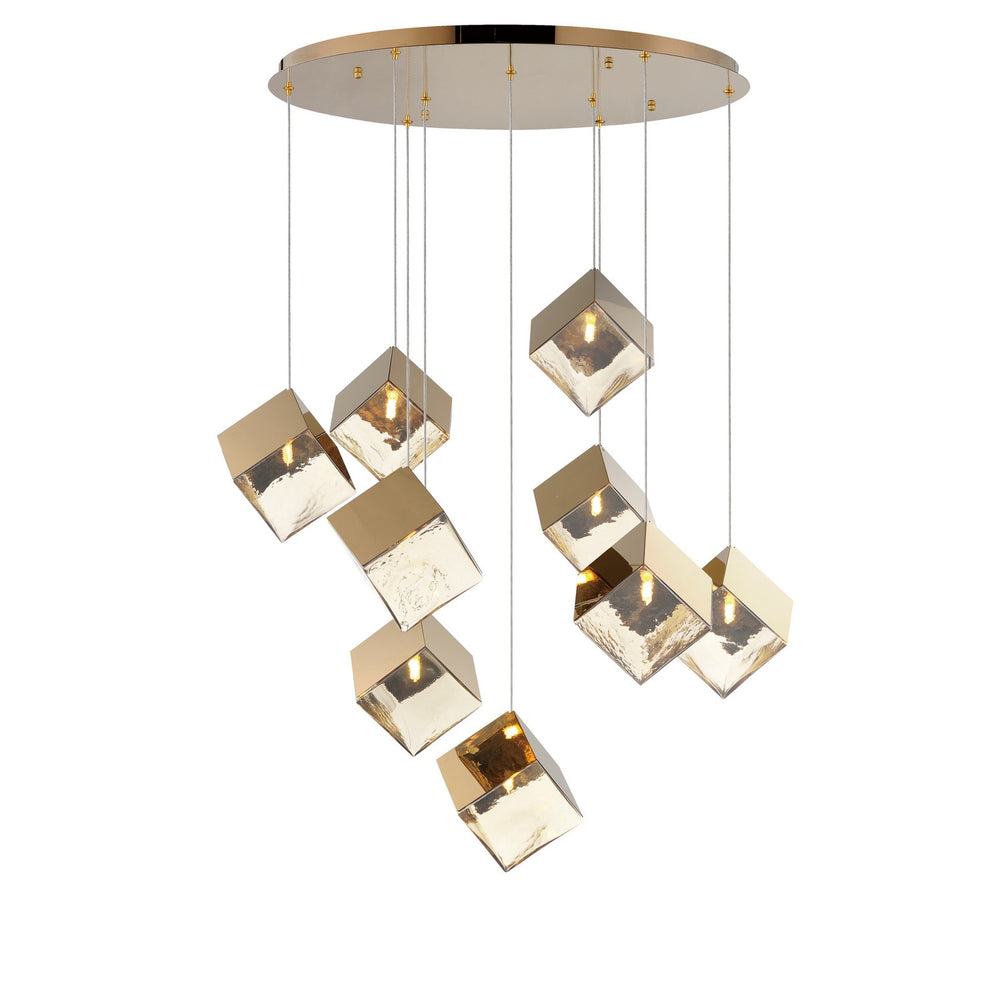ET2 - LED Pendant - Ice Cube - French Gold- Union Lighting Luminaires Decor