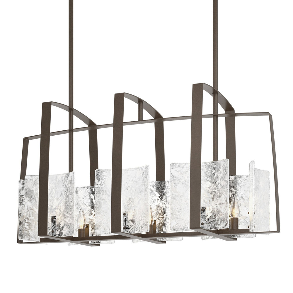 Hubbardton Forge - Eight Light Linear Pendant - Arc - Bronze- Union Lighting Luminaires Decor