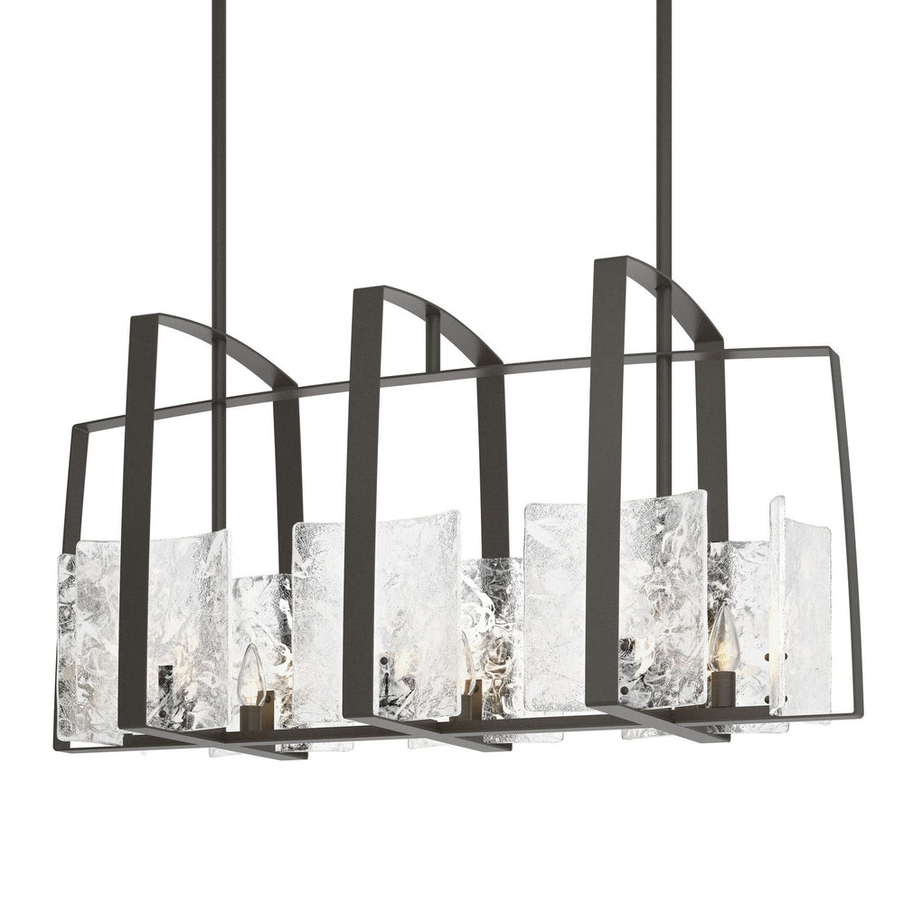 Hubbardton Forge - Eight Light Linear Pendant - Arc - Dark Smoke- Union Lighting Luminaires Decor