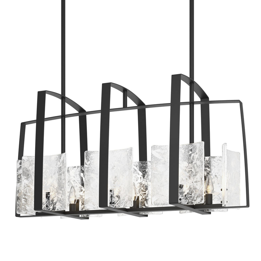 Hubbardton Forge - Eight Light Linear Pendant - Arc - Black- Union Lighting Luminaires Decor