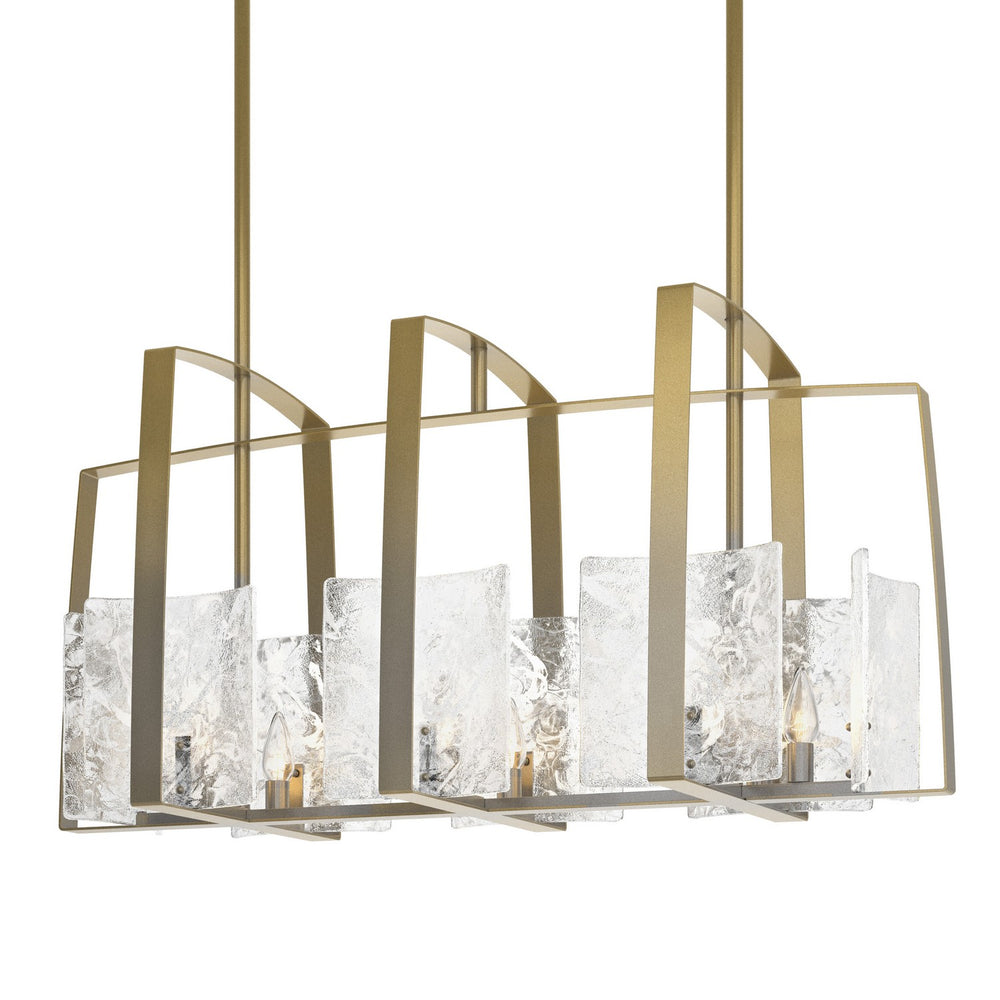 Hubbardton Forge - Eight Light Linear Pendant - Arc - Modern Brass- Union Lighting Luminaires Decor