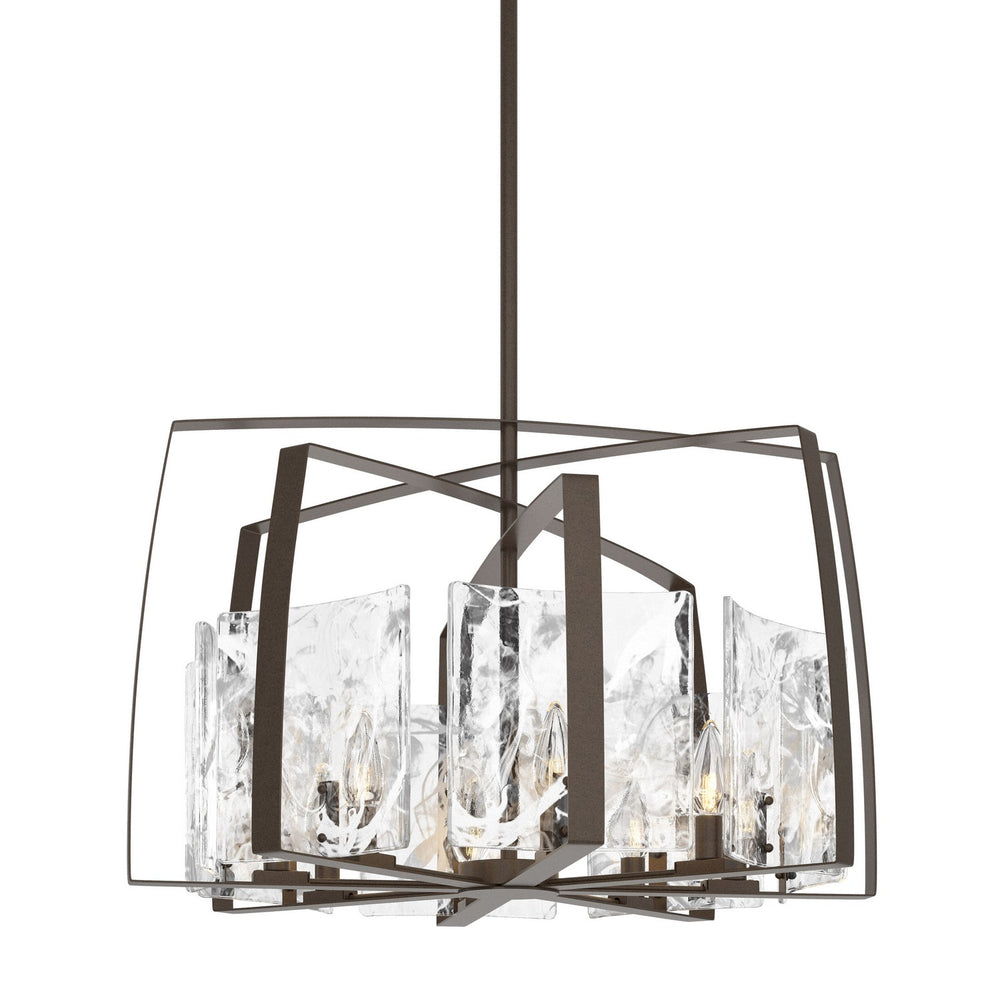 Hubbardton Forge - Eight Light Pendant - Arc - Bronze- Union Lighting Luminaires Decor