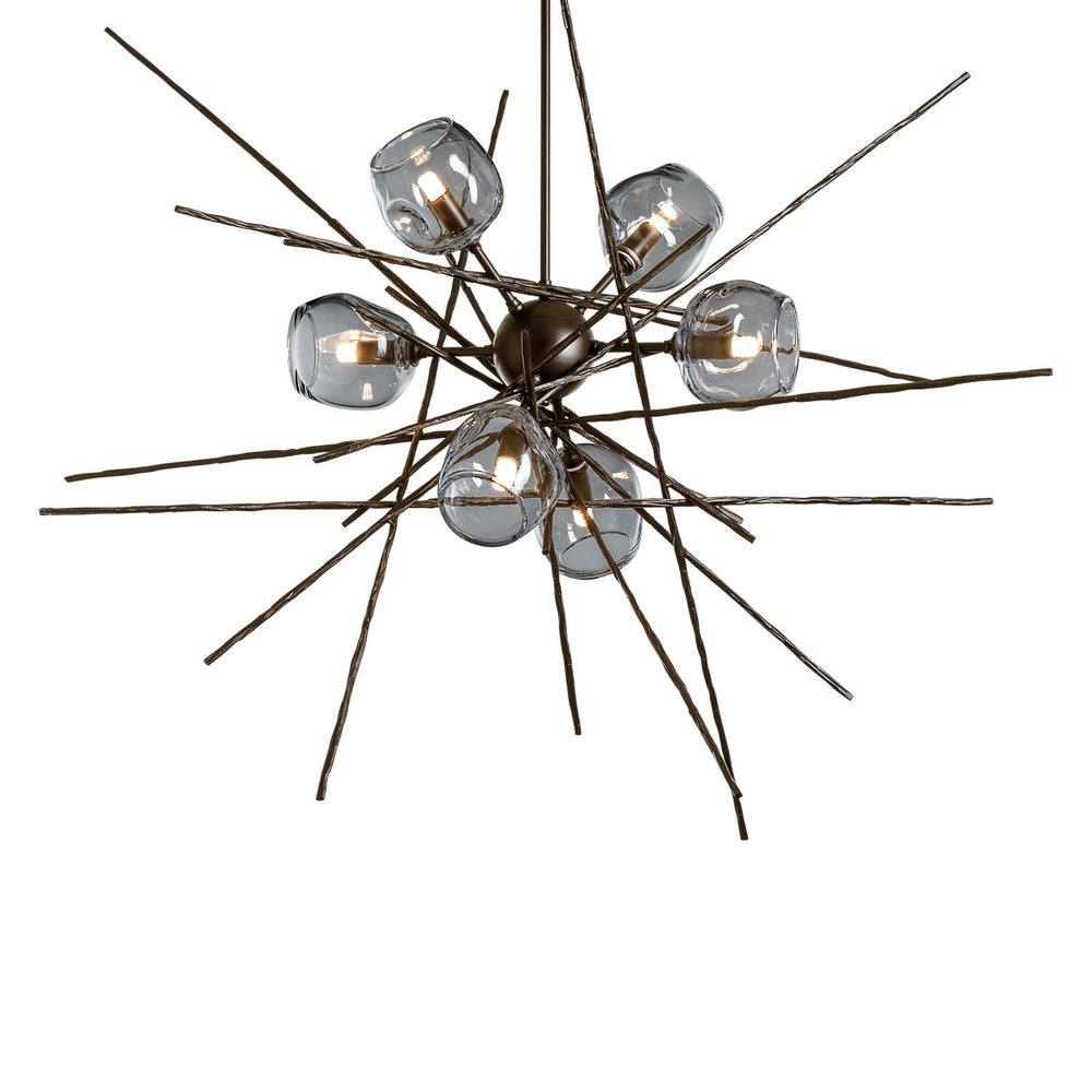 Hubbardton Forge - Six Light Pendant - Griffin - Bronze- Union Lighting Luminaires Decor