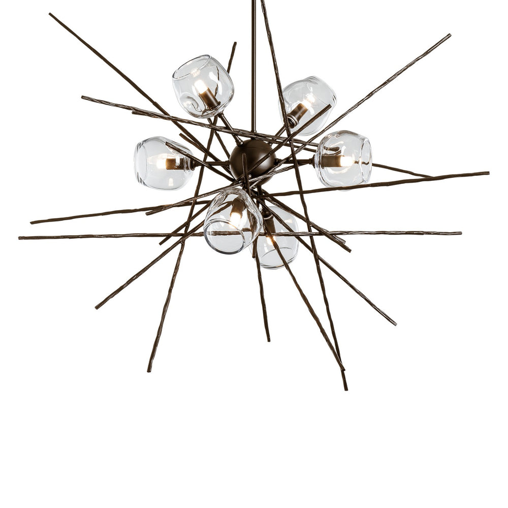 Hubbardton Forge - Six Light Pendant - Griffin - Bronze- Union Lighting Luminaires Decor