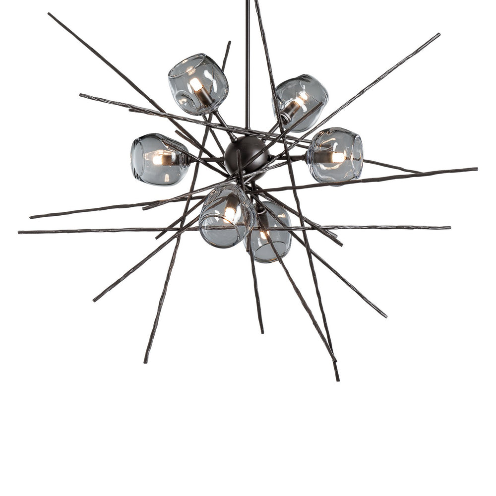 Hubbardton Forge - Six Light Pendant - Griffin - Dark Smoke- Union Lighting Luminaires Decor