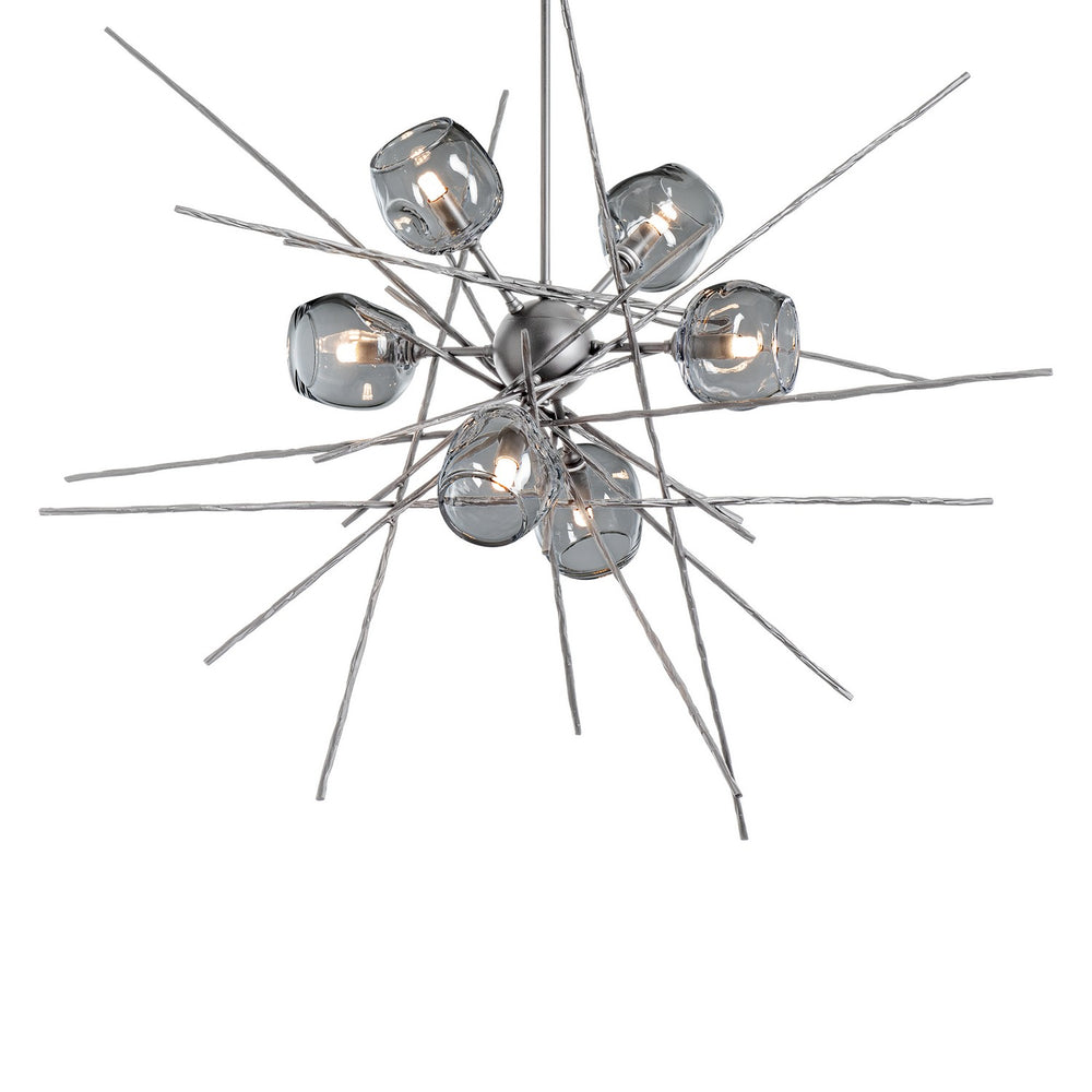 Hubbardton Forge - Six Light Pendant - Griffin - Vintage Platinum- Union Lighting Luminaires Decor