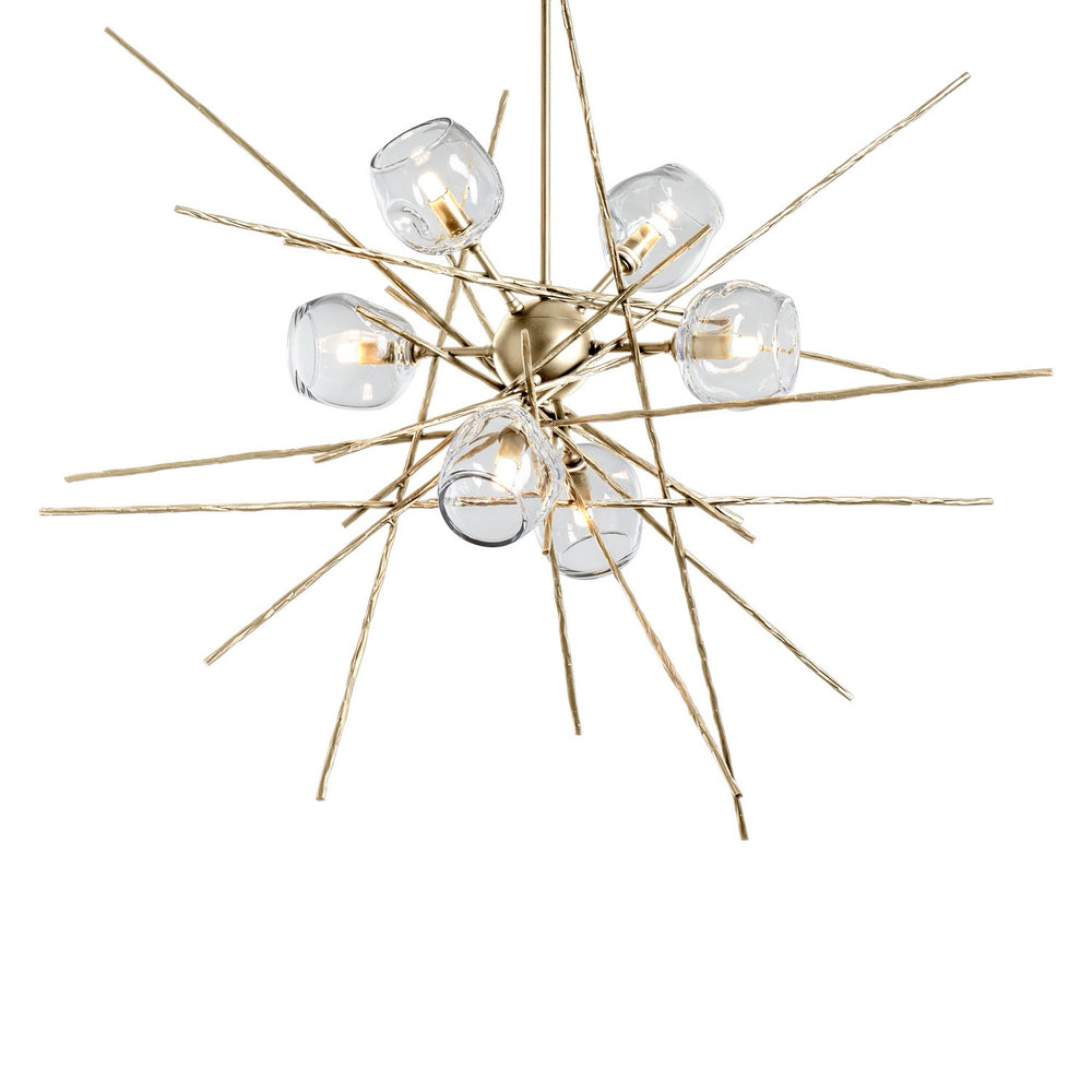 Hubbardton Forge - Six Light Pendant - Griffin - Modern Brass- Union Lighting Luminaires Decor