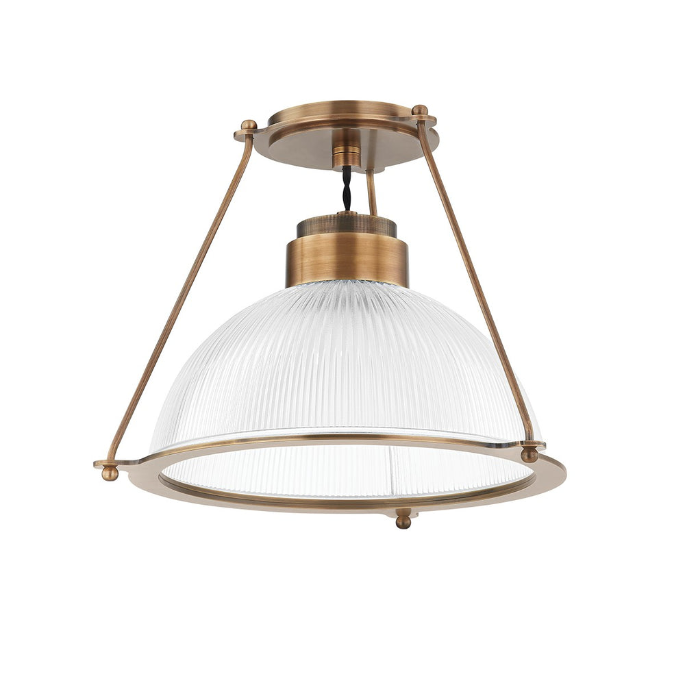 Troy Lighting Canada - One Light Semi Flush Mount - Glint - Patina Brass- Union Lighting Luminaires Decor