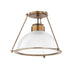 Troy Lighting Canada - One Light Semi Flush Mount - Glint - Patina Brass- Union Lighting Luminaires Decor