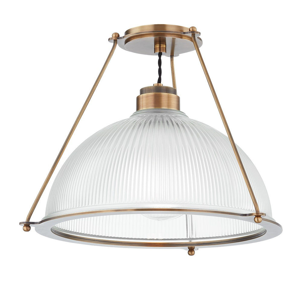 Troy Lighting Canada - One Light Semi Flush Mount - Glint - Patina Brass- Union Lighting Luminaires Decor