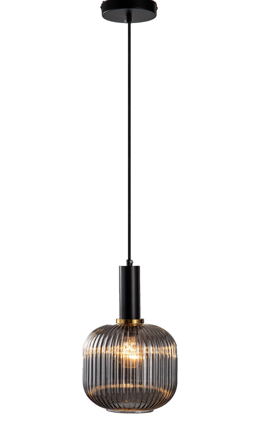 Bethel International Canada - One Light Pendant - Black & Antique Gold- Union Lighting Luminaires Decor