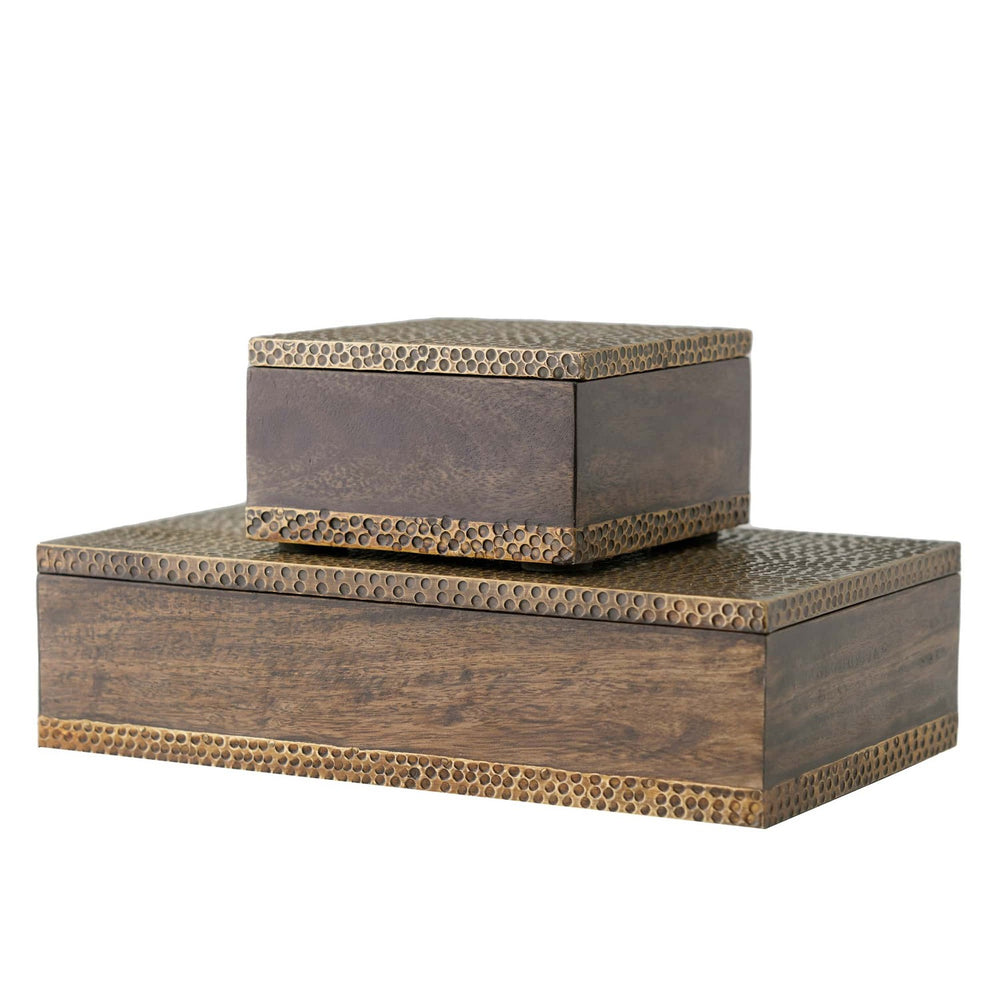 Arteriors - Boxes, Set of 2 - Turneyes - Dark Walnut- Union Lighting Luminaires Decor