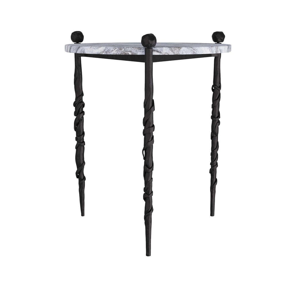 Arteriors - End Table - Blackthorn - Galaxy Marble/Blackened Iron- Union Lighting Luminaires Decor