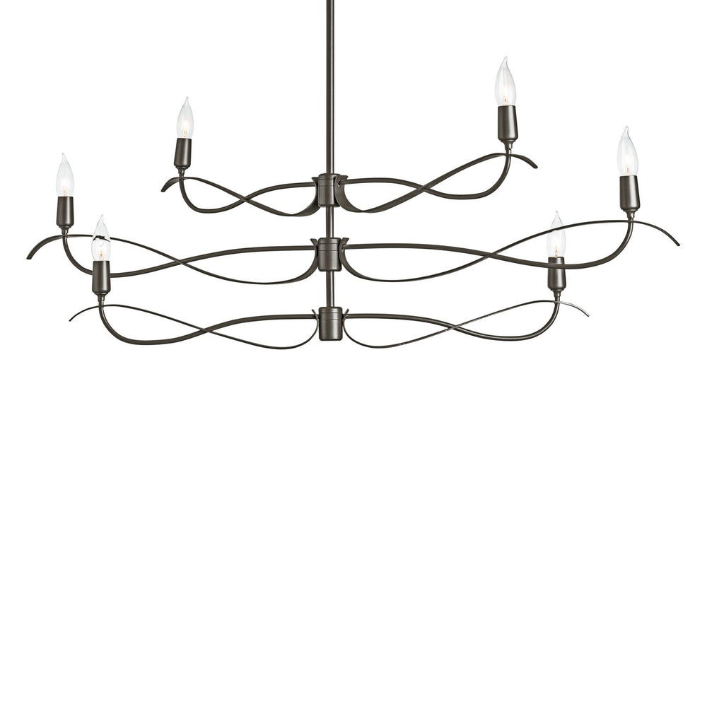 Hubbardton Forge - Six Light Chandelier - Willow - Oil Rubbed Bronze- Union Lighting Luminaires Decor
