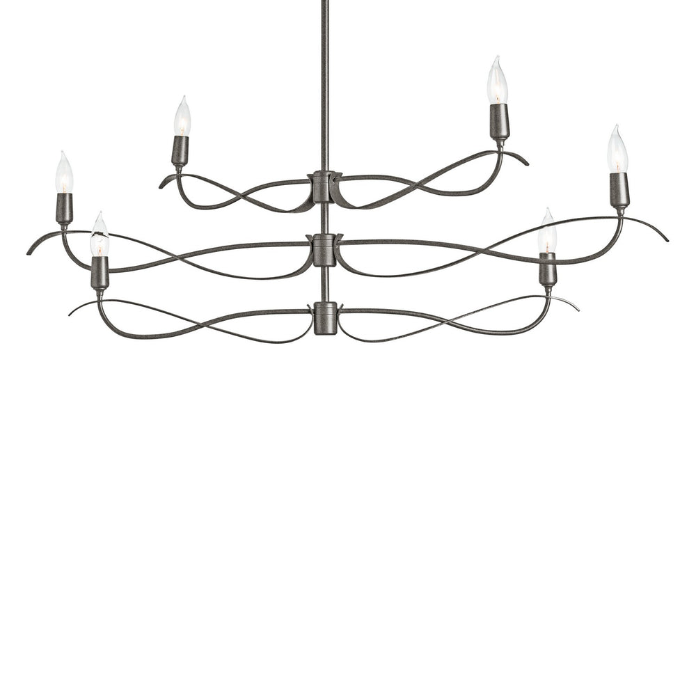 Hubbardton Forge - Six Light Chandelier - Willow - Natural Iron- Union Lighting Luminaires Decor