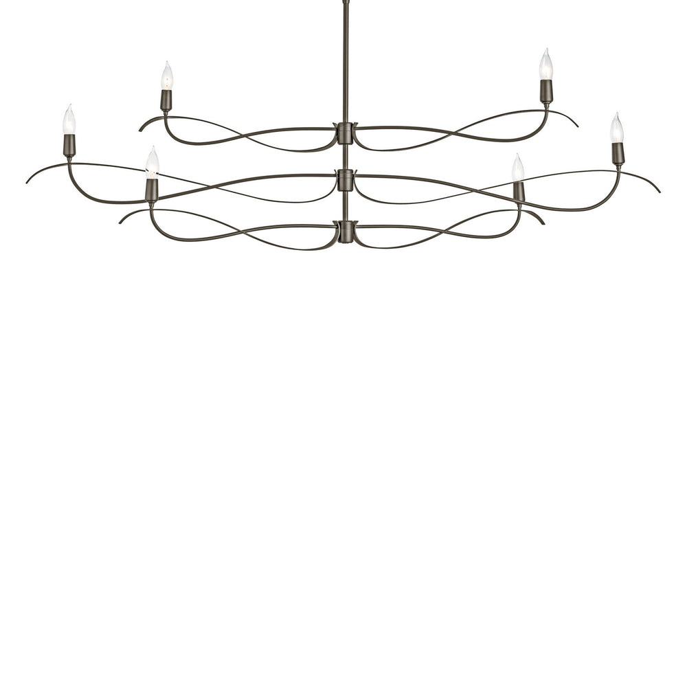 Hubbardton Forge - Six Light Chandelier - Willow - Oil Rubbed Bronze- Union Lighting Luminaires Decor