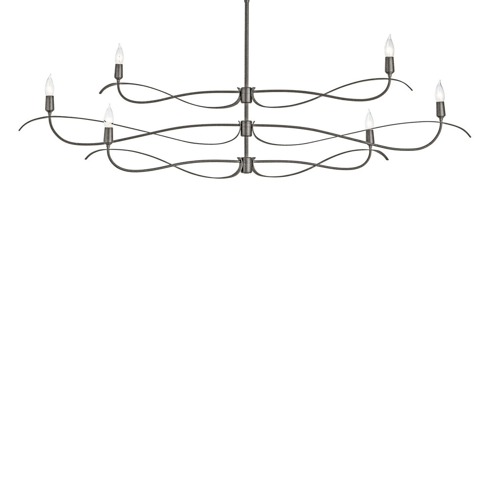 Hubbardton Forge - Six Light Chandelier - Willow - Natural Iron- Union Lighting Luminaires Decor
