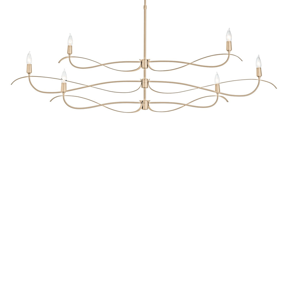 Hubbardton Forge - Six Light Chandelier - Willow - Soft Gold- Union Lighting Luminaires Decor