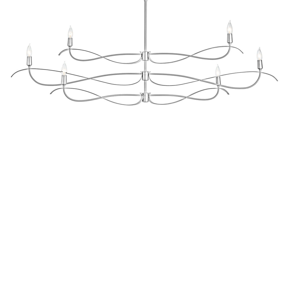 Hubbardton Forge - Six Light Chandelier - Willow - Sterling- Union Lighting Luminaires Decor