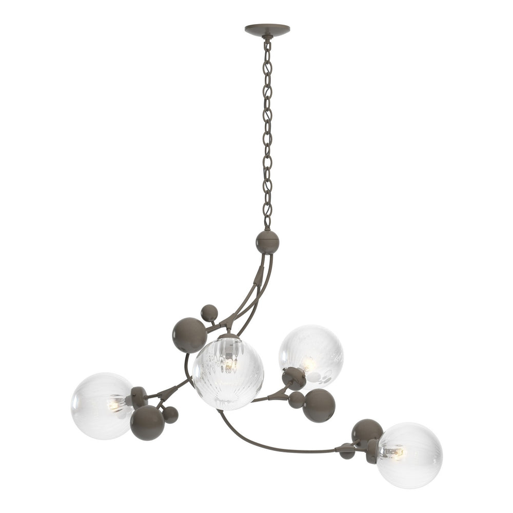 Hubbardton Forge - Four Light Pendant - Sprig - Dark Smoke- Union Lighting Luminaires Decor