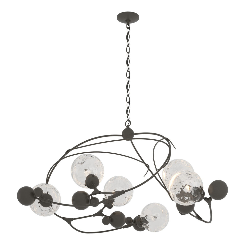 Hubbardton Forge - Six Light Pendant - Sprig - Dark Smoke- Union Lighting Luminaires Decor