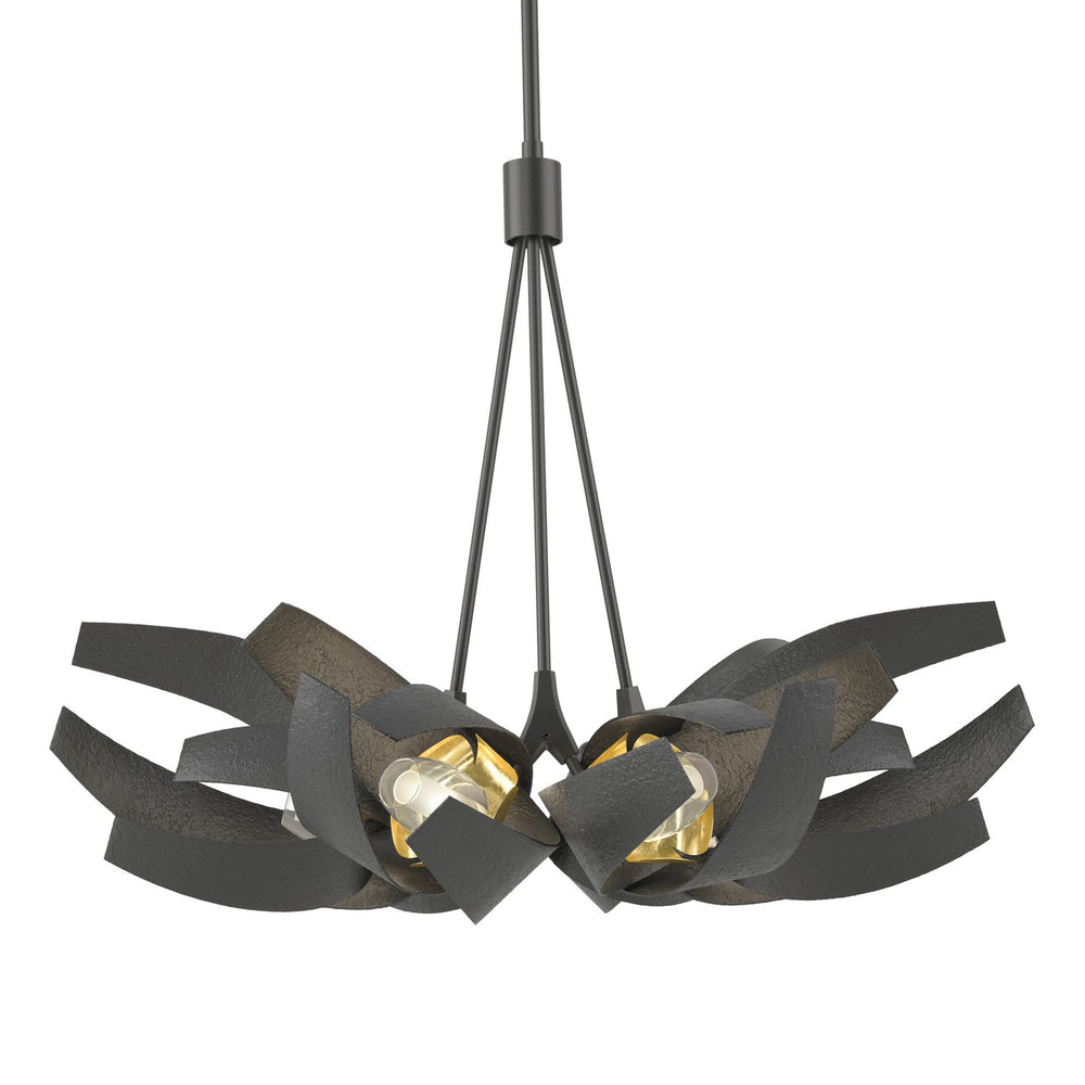 Hubbardton Forge - Six Light Pendant - Corona - Black- Union Lighting Luminaires Decor