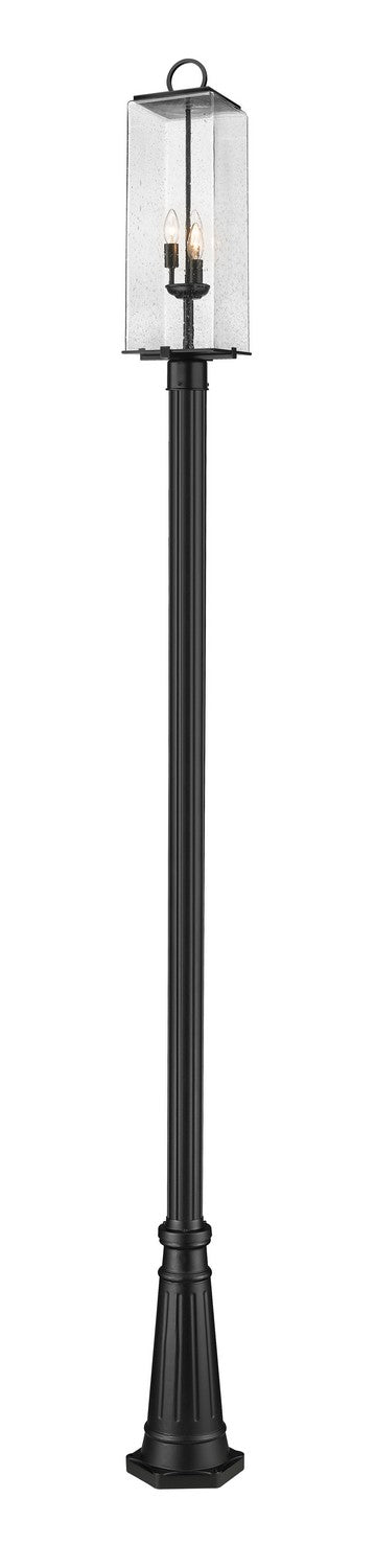Z-Lite Canada - Three Light Outdoor Post Mounted Fixture - Sana - Black- Union Lighting Luminaires Decor
