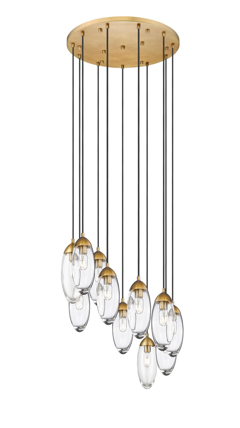 Z-Lite Canada - 11 Light Chandelier - Arden - Rubbed Brass- Union Lighting Luminaires Decor