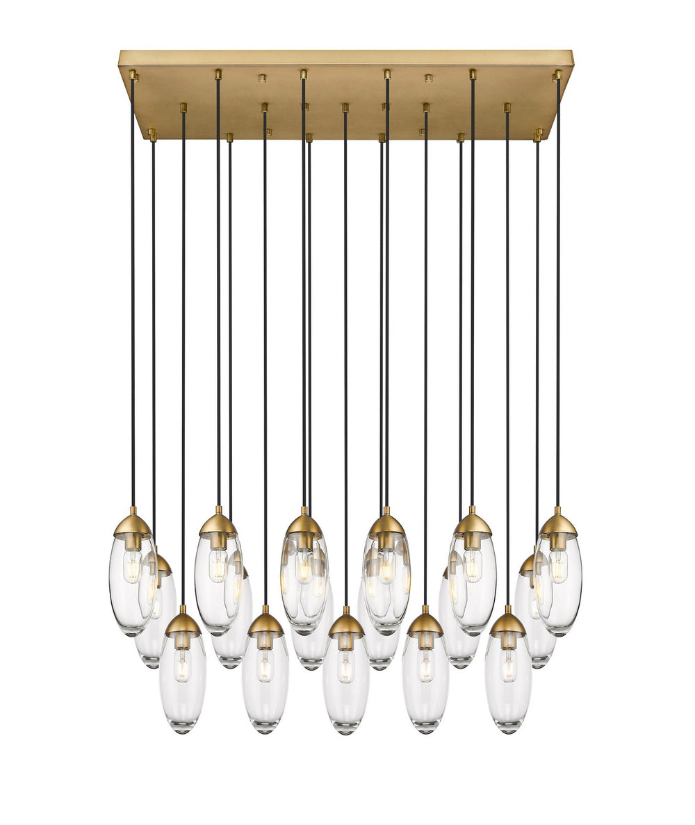 Z-Lite Canada - 17 Light Linear Chandelier - Arden - Rubbed Brass- Union Lighting Luminaires Decor