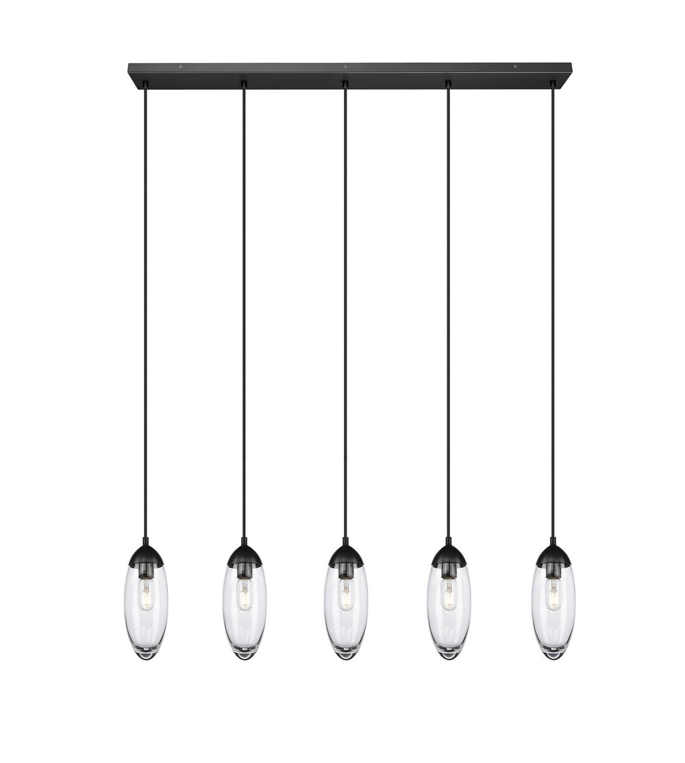 Z-Lite Canada - Five Light Linear Chandelier - Arden - Matte Black- Union Lighting Luminaires Decor