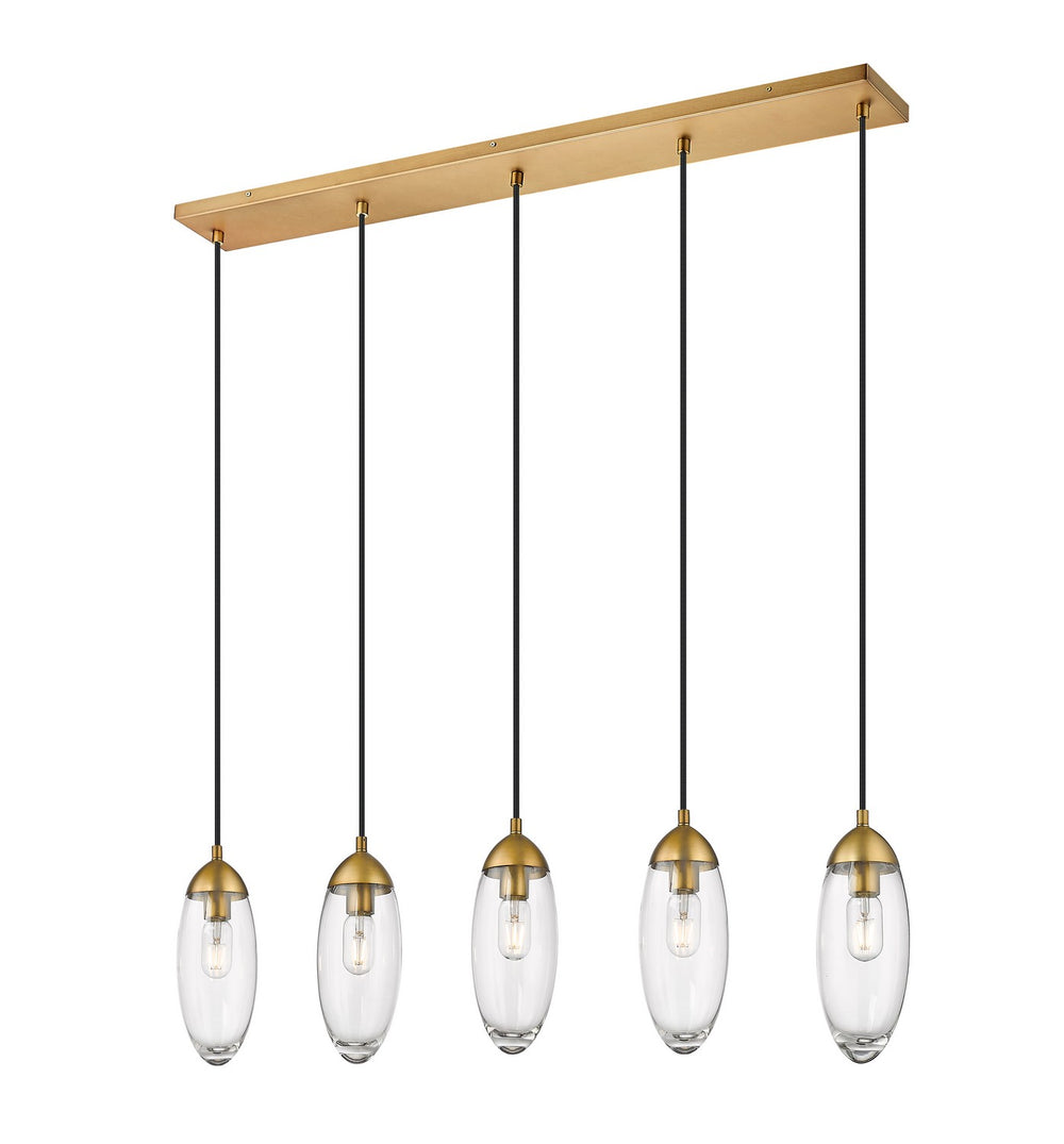 Z-Lite Canada - Five Light Linear Chandelier - Arden - Rubbed Brass- Union Lighting Luminaires Decor