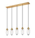 Z-Lite Canada - Five Light Linear Chandelier - Arden - Rubbed Brass- Union Lighting Luminaires Decor