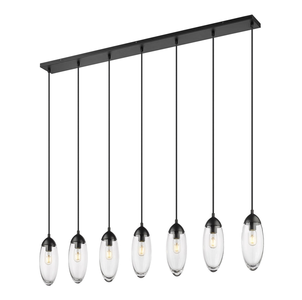 Z-Lite Canada - Seven Light Linear Chandelier - Arden - Matte Black- Union Lighting Luminaires Decor