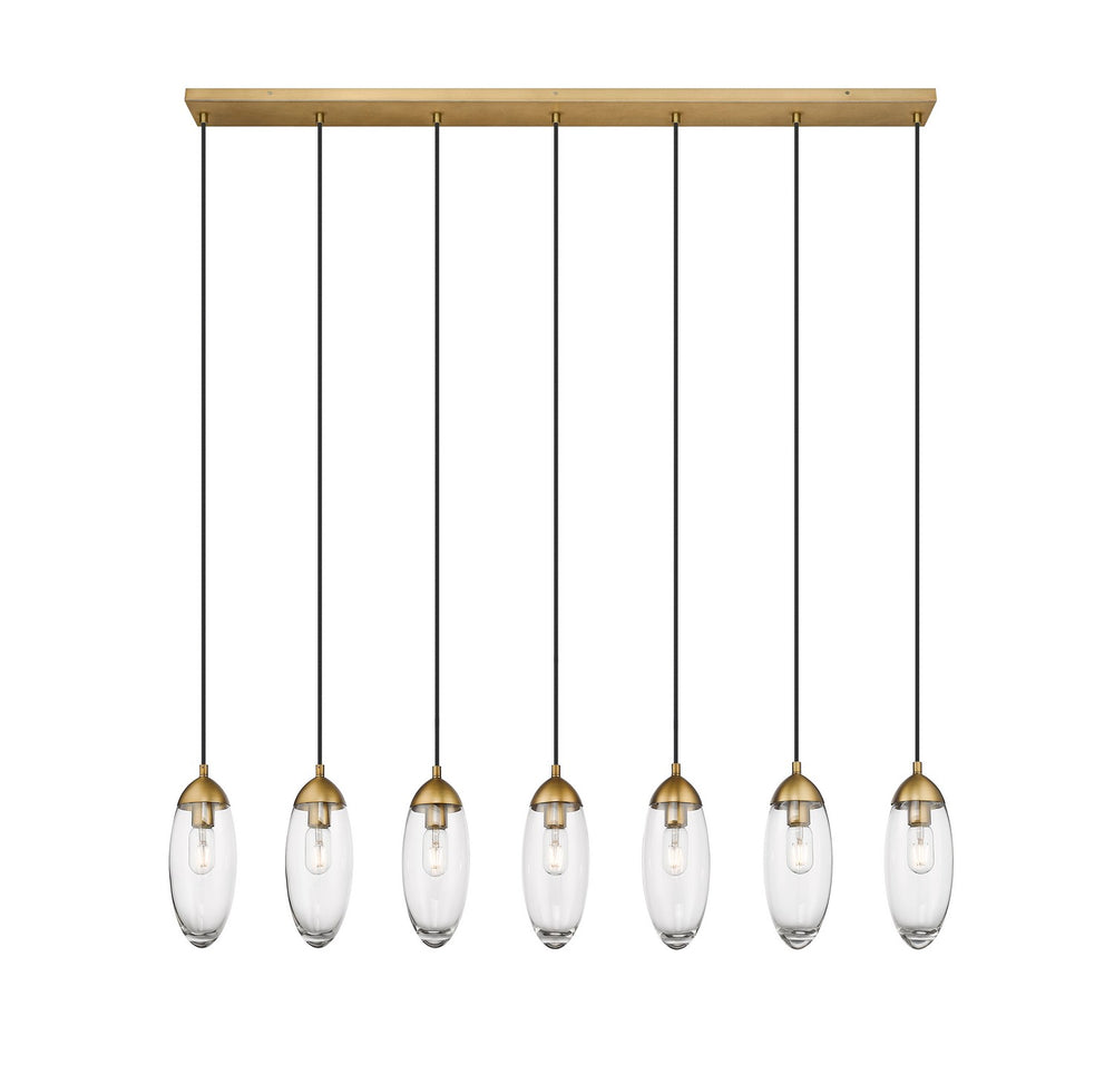 Z-Lite Canada - Seven Light Linear Chandelier - Arden - Rubbed Brass- Union Lighting Luminaires Decor
