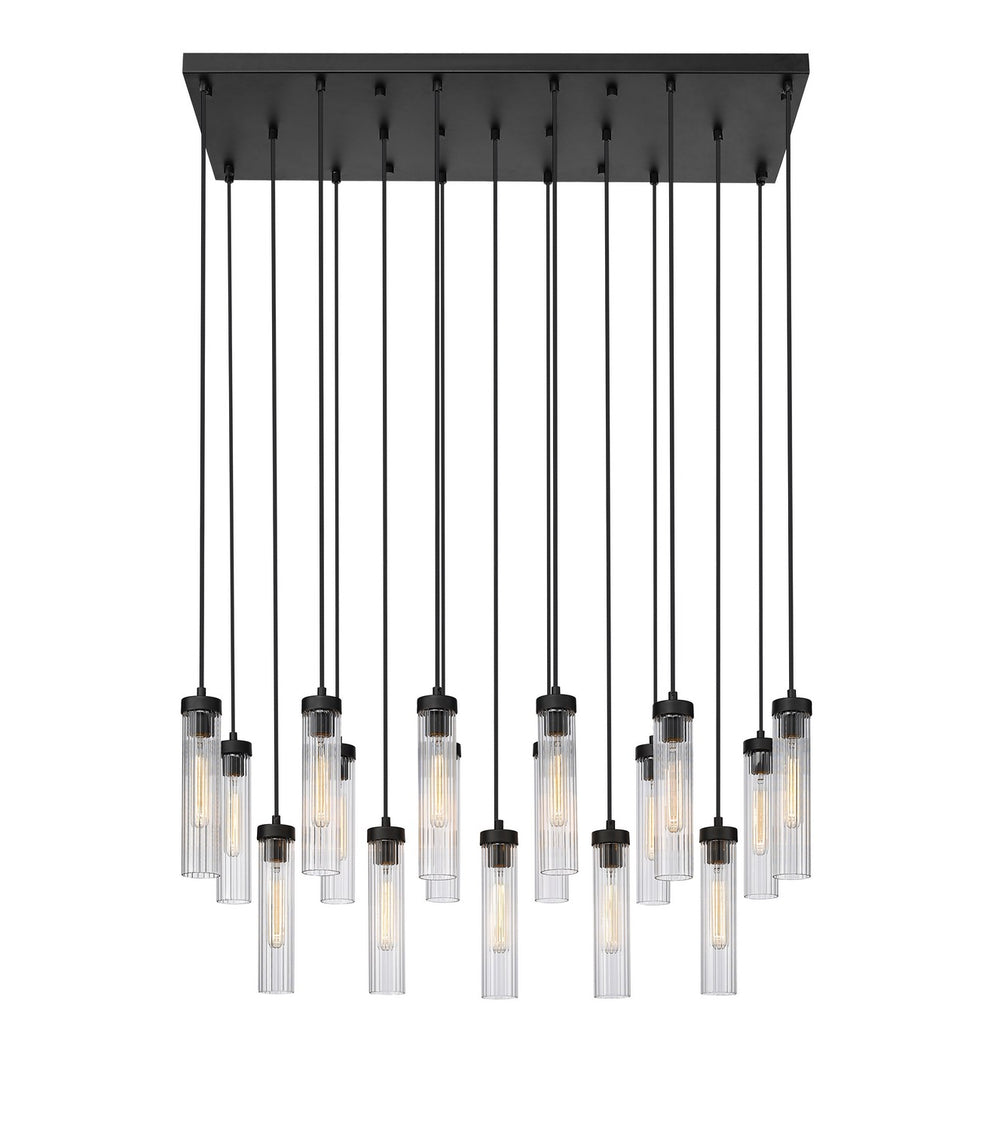 Z-Lite Canada - 17 Light Linear Chandelier - Beau - Matte Black- Union Lighting Luminaires Decor