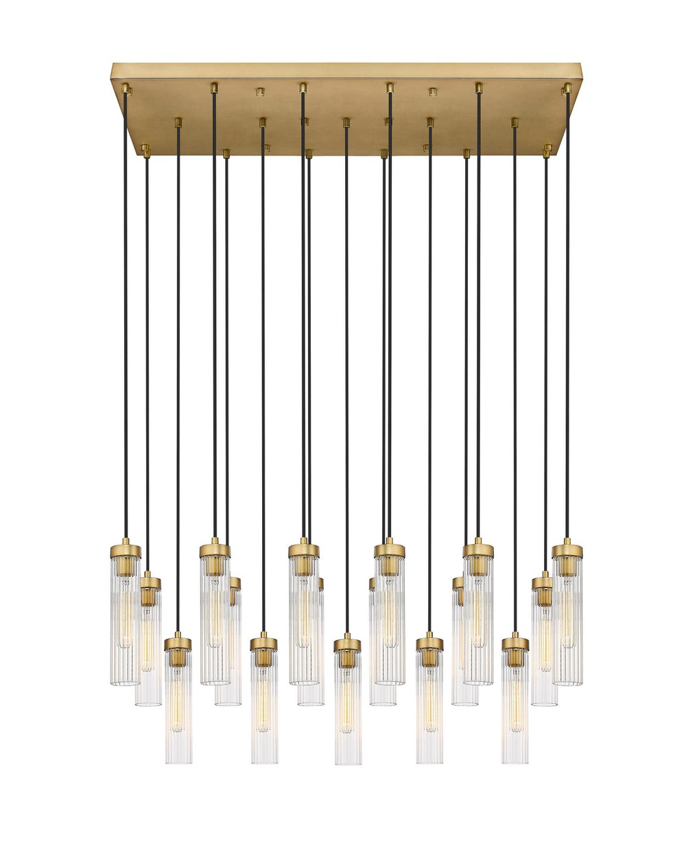 Z-Lite Canada - 17 Light Linear Chandelier - Beau - Rubbed Brass- Union Lighting Luminaires Decor