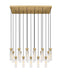 Z-Lite Canada - 17 Light Linear Chandelier - Beau - Rubbed Brass- Union Lighting Luminaires Decor