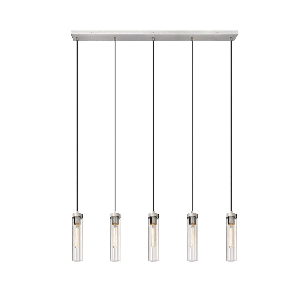 Z-Lite Canada - Five Light Linear Chandelier - Beau - Brushed Nickel- Union Lighting Luminaires Decor