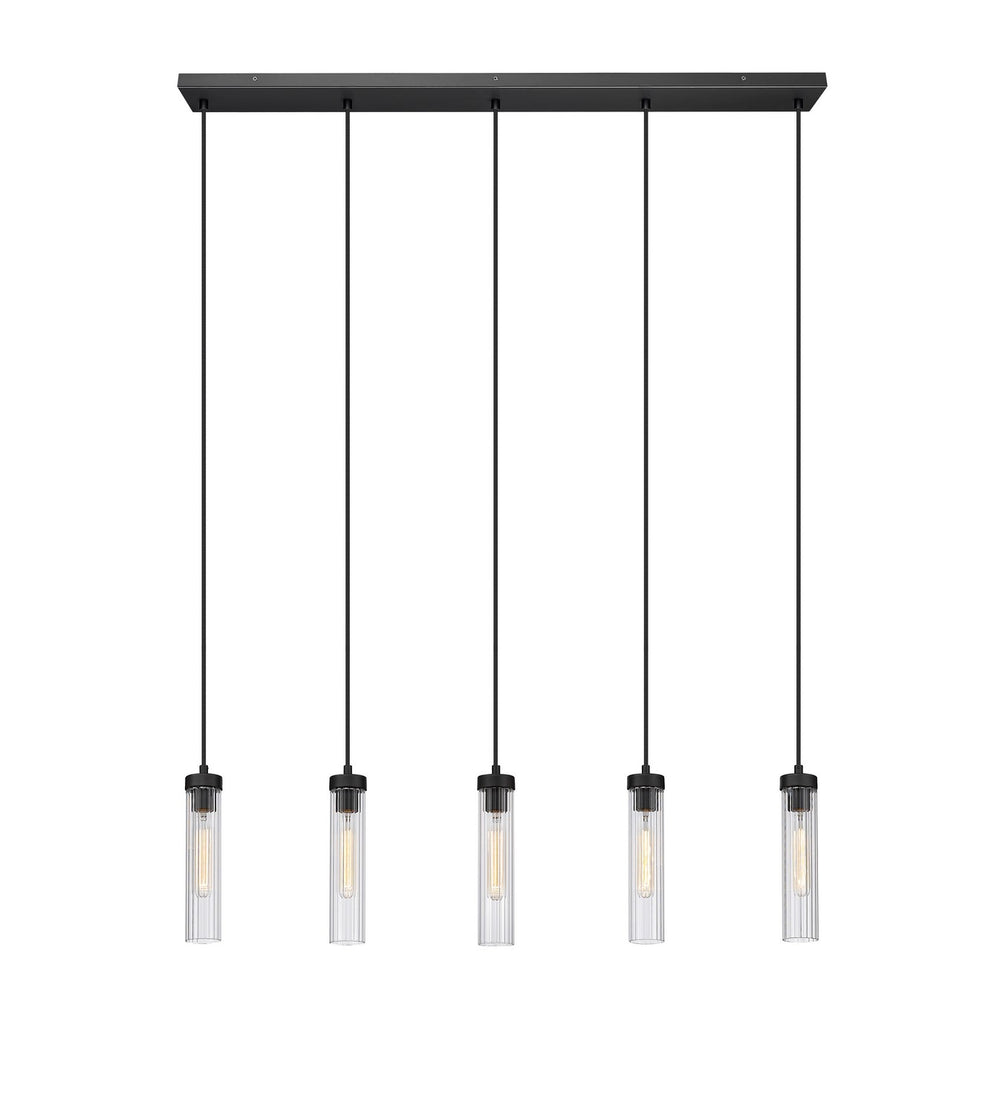 Z-Lite Canada - Five Light Linear Chandelier - Beau - Matte Black- Union Lighting Luminaires Decor