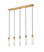 Z-Lite Canada - Five Light Linear Chandelier - Beau - Rubbed Brass- Union Lighting Luminaires Decor