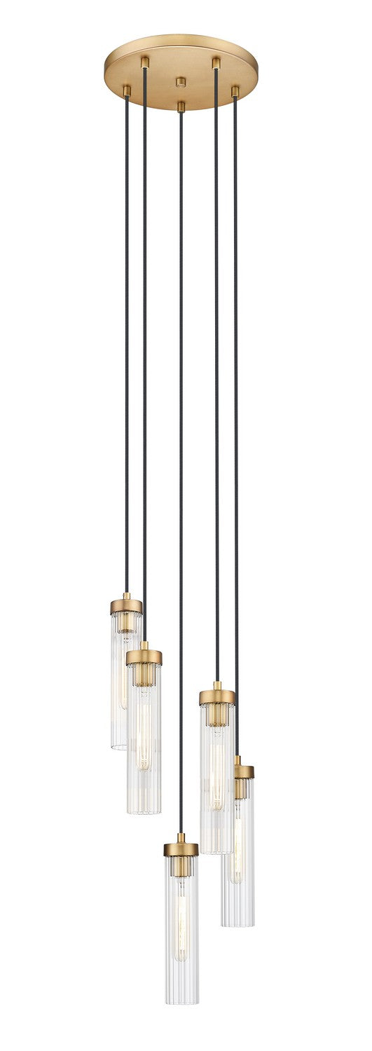 Z-Lite Canada - Five Light Chandelier - Beau - Rubbed Brass- Union Lighting Luminaires Decor