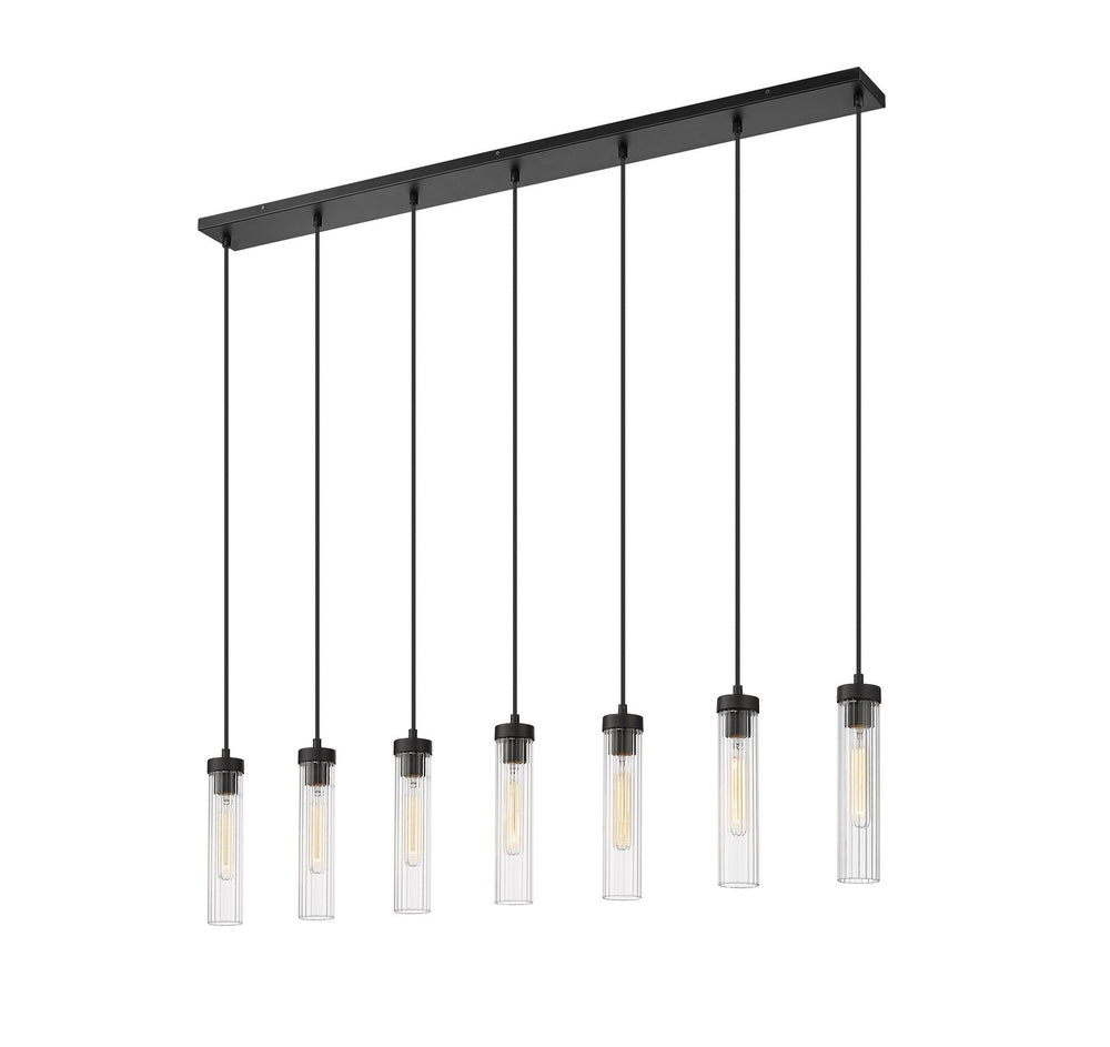Z-Lite Canada - Seven Light Linear Chandelier - Beau - Matte Black- Union Lighting Luminaires Decor