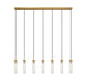Z-Lite Canada - Seven Light Linear Chandelier - Beau - Rubbed Brass- Union Lighting Luminaires Decor