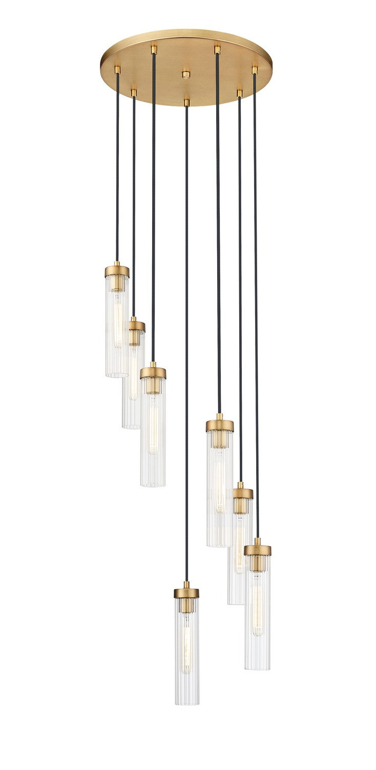 Z-Lite Canada - Seven Light Chandelier - Beau - Rubbed Brass- Union Lighting Luminaires Decor