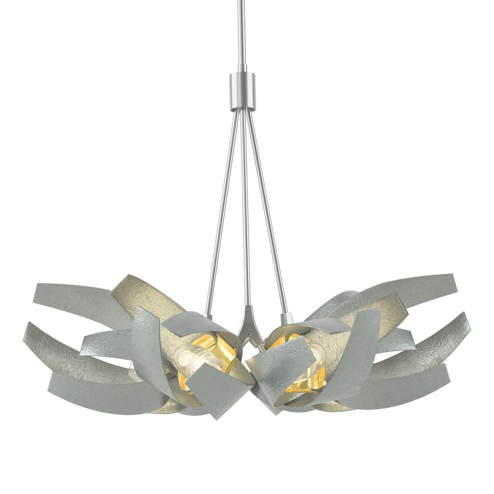 Hubbardton Forge - Six Light Pendant - Corona - Vintage Platinum- Union Lighting Luminaires Decor
