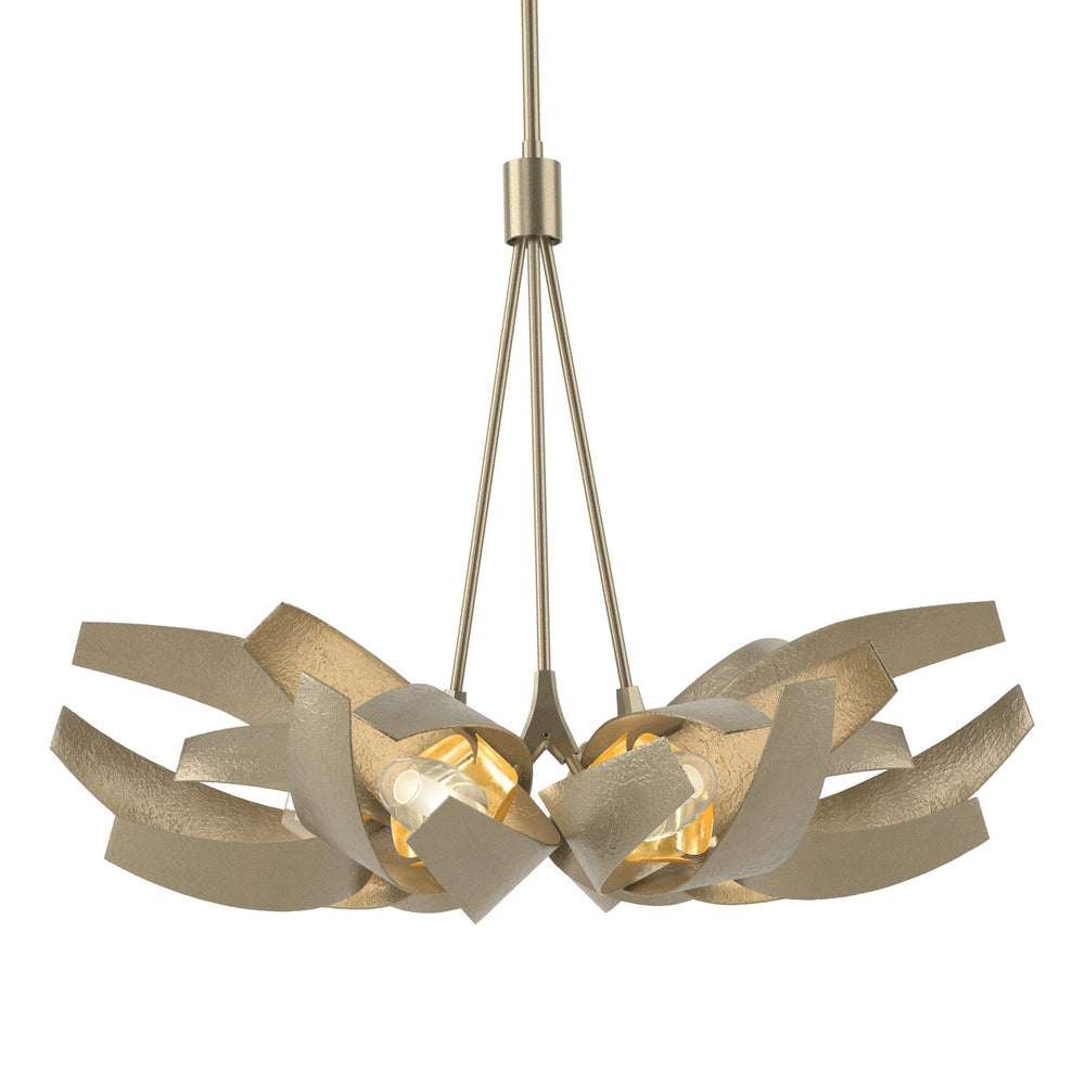 Hubbardton Forge - Six Light Pendant - Corona - Soft Gold- Union Lighting Luminaires Decor